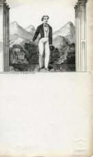 04x083.7 - Man on stage or other in front of view of mountains, Civil War Illustrations from Winterthur's Magnus Collection